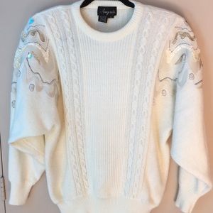 Vintage 80s Angenie Sweater beads sequins